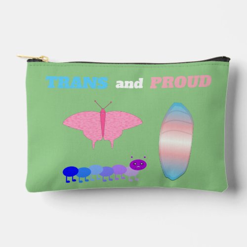 LGBTQIA Transgender Pride Caterpillar to Butterfly Accessory Pouch