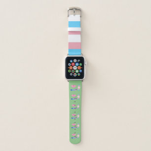LGBTQIA Transgender Pride Caterpillar to Butterfly Apple Watch Band
