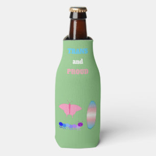 LGBTQIA Transgender Pride Caterpillar to Butterfly Bottle Cooler