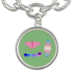 LGBTQIA Transgender Pride Caterpillar to Butterfly Bracelet