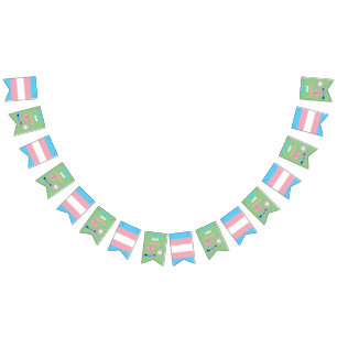 LGBTQIA Transgender Pride Caterpillar to Butterfly Bunting Flags