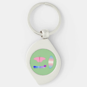 LGBTQIA Transgender Pride Caterpillar to Butterfly Keychain