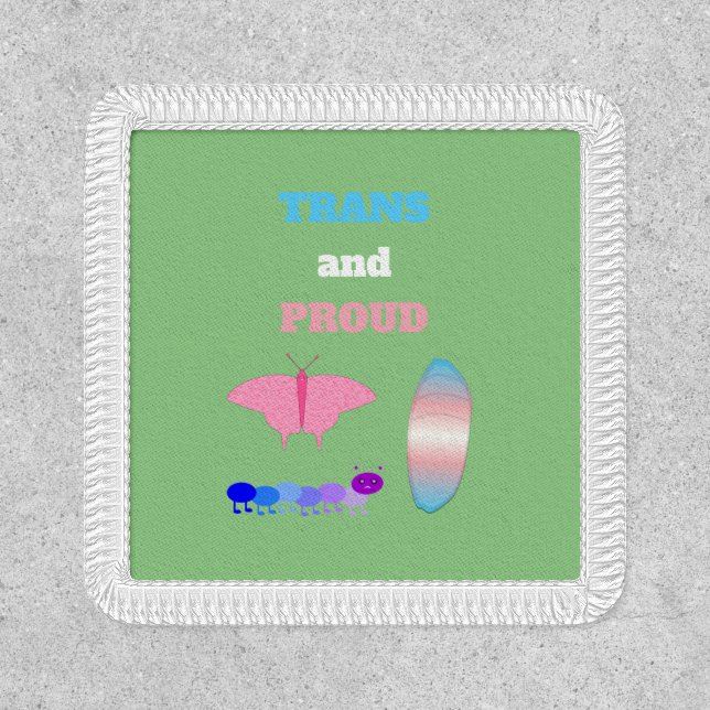 LGBTQIA Transgender Pride Caterpillar to Butterfly Patch (Front)