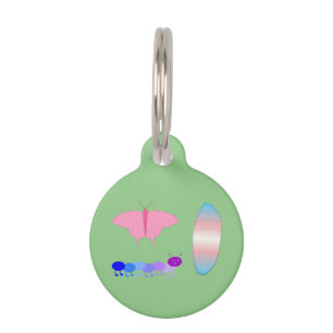 LGBTQIA Transgender Pride Caterpillar to Butterfly Pet ID Tag