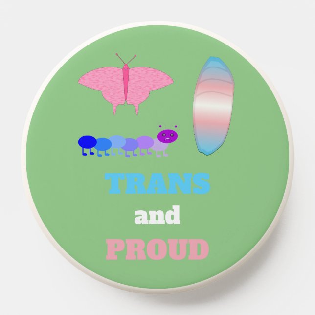 LGBTQIA Transgender Pride Caterpillar to Butterfly PopSocket (Popsocket)