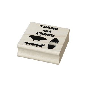 LGBTQIA Transgender Pride Caterpillar to Butterfly Rubber Stamp