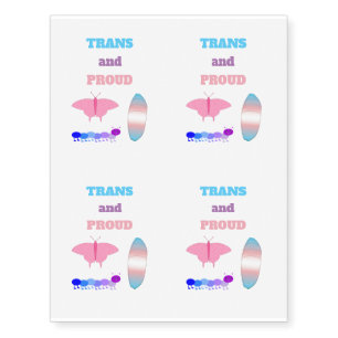 LGBTQIA Transgender Pride Caterpillar to Butterfly Temporary Tattoos