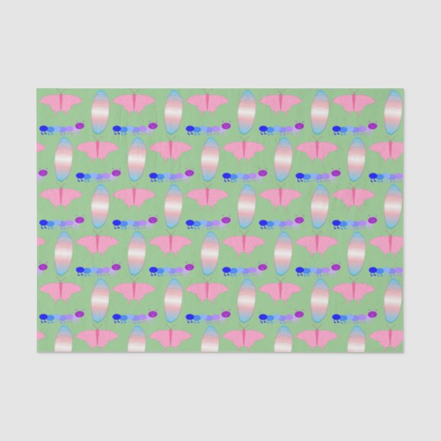 LGBTQIA Transgender Pride Caterpillar to Butterfly Tissue Paper (Front)