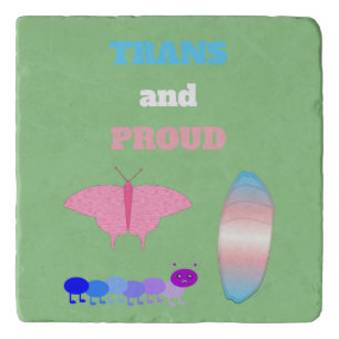 LGBTQIA Transgender Pride Caterpillar to Butterfly Trivet