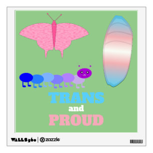 LGBTQIA Transgender Pride Caterpillar to Butterfly Wall Decal