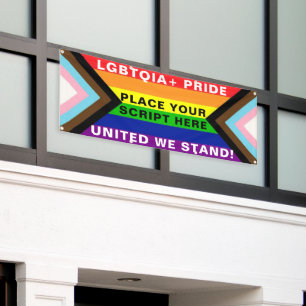LGBTQIA+ "United We Stand" PRIDE PERSRNALIZED Banner