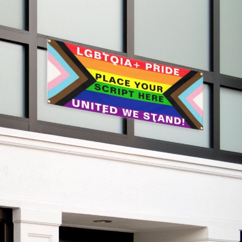 LGBTQIA United We Stand PRIDE PERSRNALIZED Banner