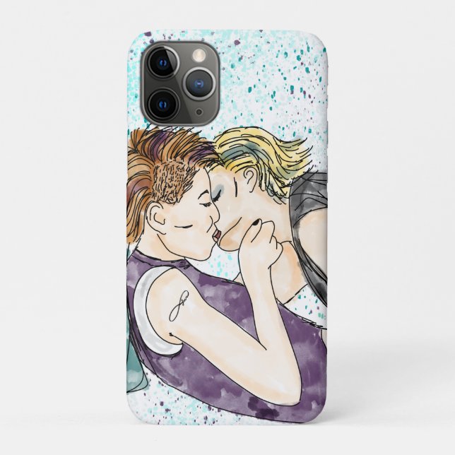 LGBTQIA+ Women Kissing Watercolor Art    Case-Mate iPhone Case (Back)