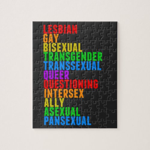 LGBTTQQIAAP Pride Diversity Rainbow Acrostic Jigsaw Puzzle