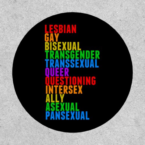 LGBTTQQIAAP Pride Diversity Rainbow Acrostic Patch