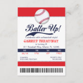 Baseball Invitation Kids Adults Birthday Photo Ticket Red – Pink