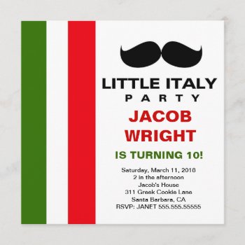 Lgc Little Italy Party Invitation by TheGreekCookie at Zazzle