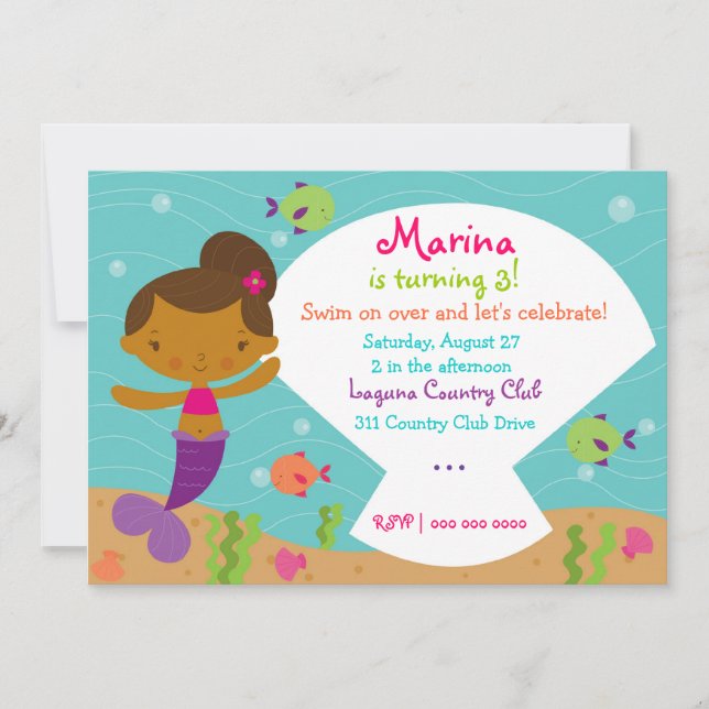 LGC | The Merry Mermaid | African American Invitation (Front)
