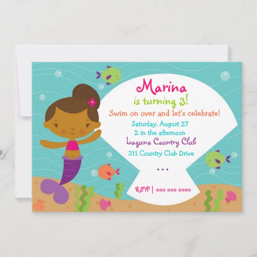 LGC The Merry Mermaid  African American Invitation