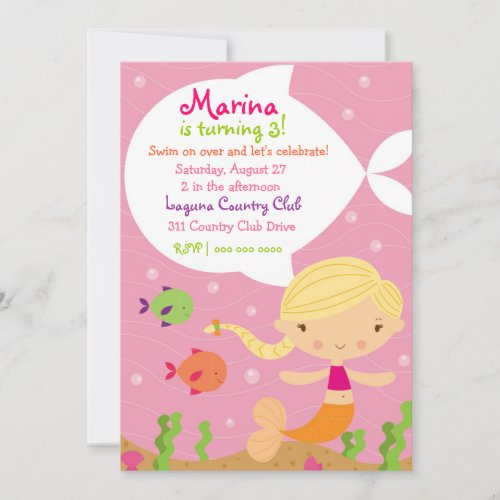 LGC The Merry Mermaid Blonde Personalized Announcement