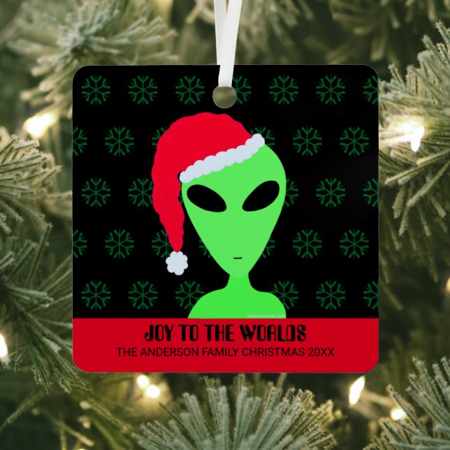 LGM In A Santa Hat Funny Geek Cool Black And Red Metal Ornament (Insitu)