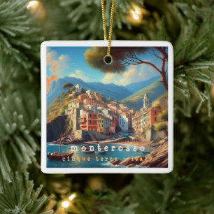 LGR006 MONTEROSSO, Cinque Terre, Italy, Ceramic Ornament