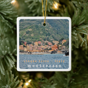 LGR006 MONTEROSSO, Cinque Terre, Italy, Ceramic Ornament