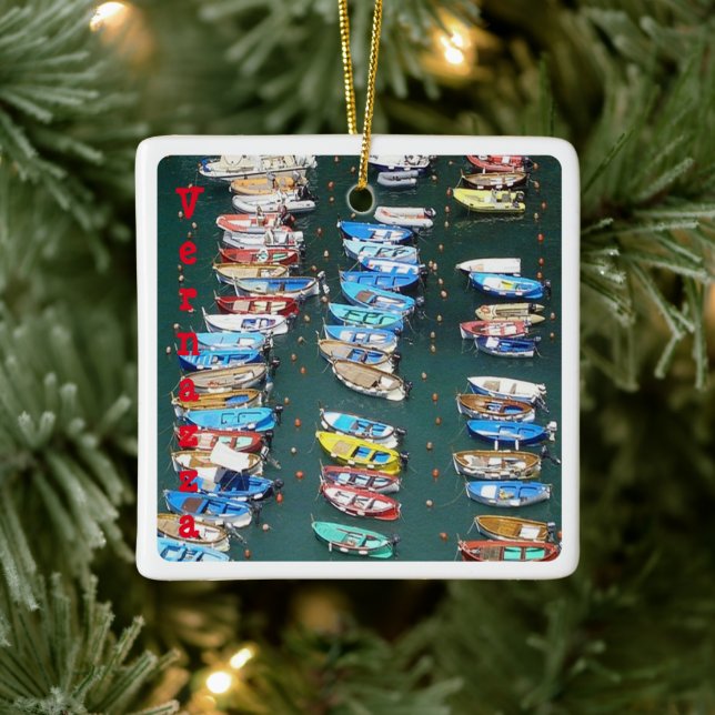 LGR016 VERNAZZA, Harbour, Cinque Terre, Ceramic Ornament (Tree)