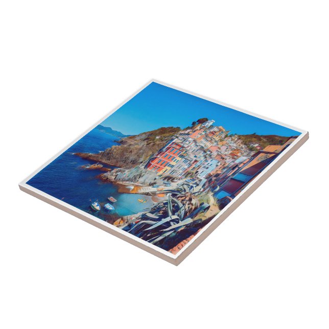 LGR035 RIOMAGGIORE, Cinque Terre, Italy, Ceramic Tile (Side)
