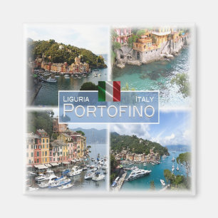 LGR063 PORTOFINO, Mosaic, Liguria, Italy, Fridge Magnet
