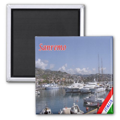 LGR081 SANREMO Port Liguria Italy Fridge Magnet