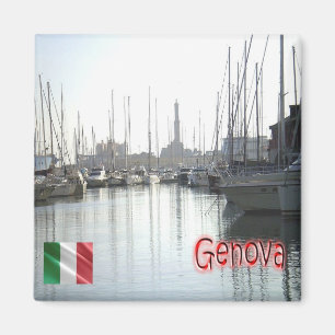 LGR148 GENOA Port, Liguria, Italy, Fridge Magnet