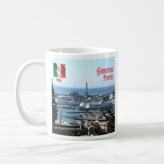 LGR150 GENOA PORT, Liguria, Italy, Coffee Mug (Left)
