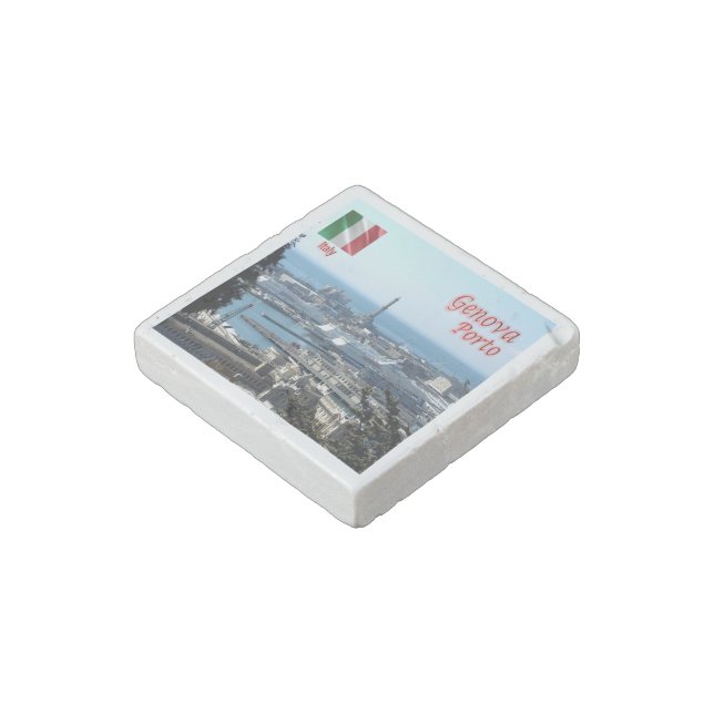 LGR150 GENOA PORT, Liguria, Italy, Stone Magnet (Angled)
