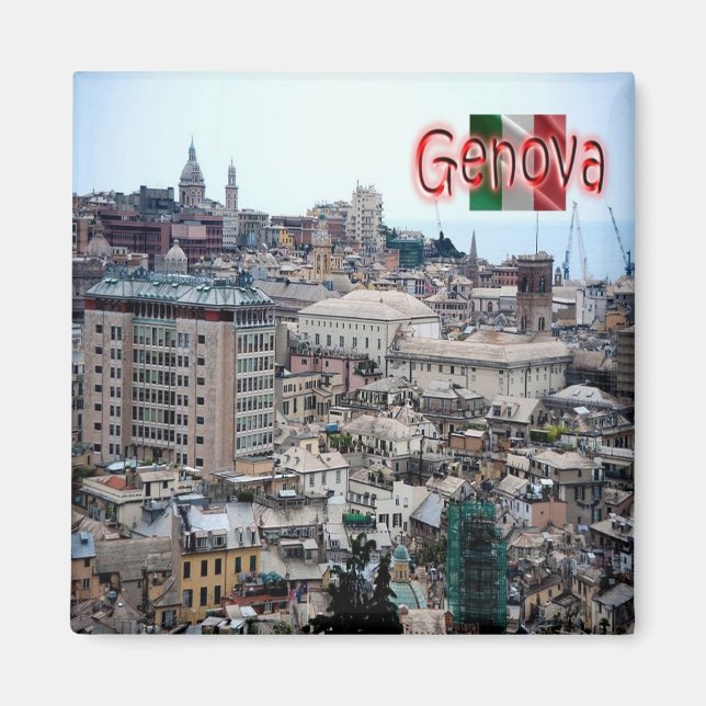 LGR152 GENOA, Overview of Port, Italy, Fridge Magnet (Front)