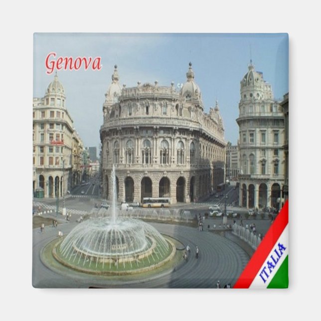 LGR157 GENOA View of Piazza De Ferrari, Fridge Magnet (Front)