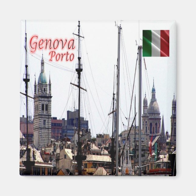 LGR162 GENOA, Port, Liguria, Italy, Fridge Magnet (Front)