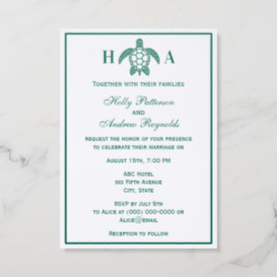 LGR Elegant Sea Turtle #1 Theme Wedding Invitation
