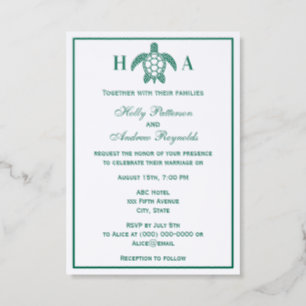 LGR Elegant Sea Turtle #1 Theme Wedding Invitation