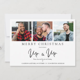 LGTB Gay Whimsical MR & MR Christmas Wedding Photo Holiday Card