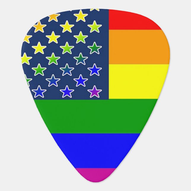 Lgtbq flag guitar pick (Front)