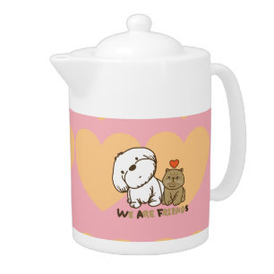 Lhasa Apso and kitty Teapot