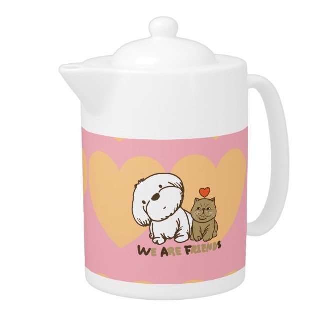 Lhasa Apso and kitty Teapot (Right)