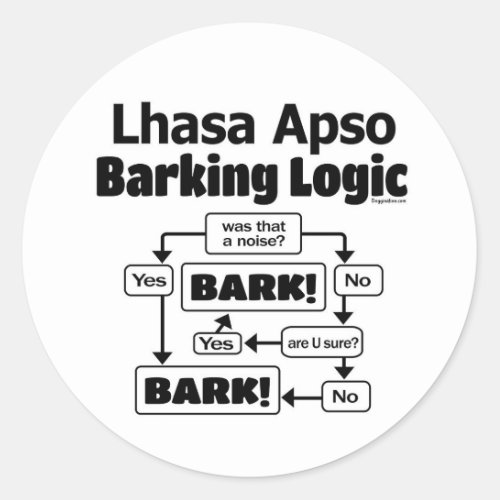Lhasa Apso Barking Logic Classic Round Sticker