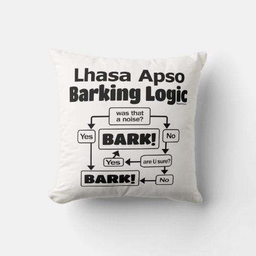 Lhasa Apso Barking Logic Throw Pillow