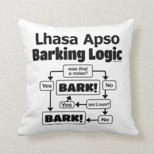 Lhasa Apso Barking Logic Throw Pillow