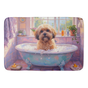 Lhasa Apso Bath Time Elegant Bathroom Decor Mat