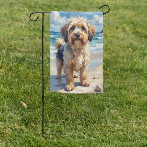 Lhasa Apso Beach Elegance Dog Art Garden Flag