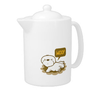 Lhasa Apso bubbly says woof Teapot