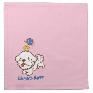 Lhasa apso bubu and little chicken guagua cloth napkin